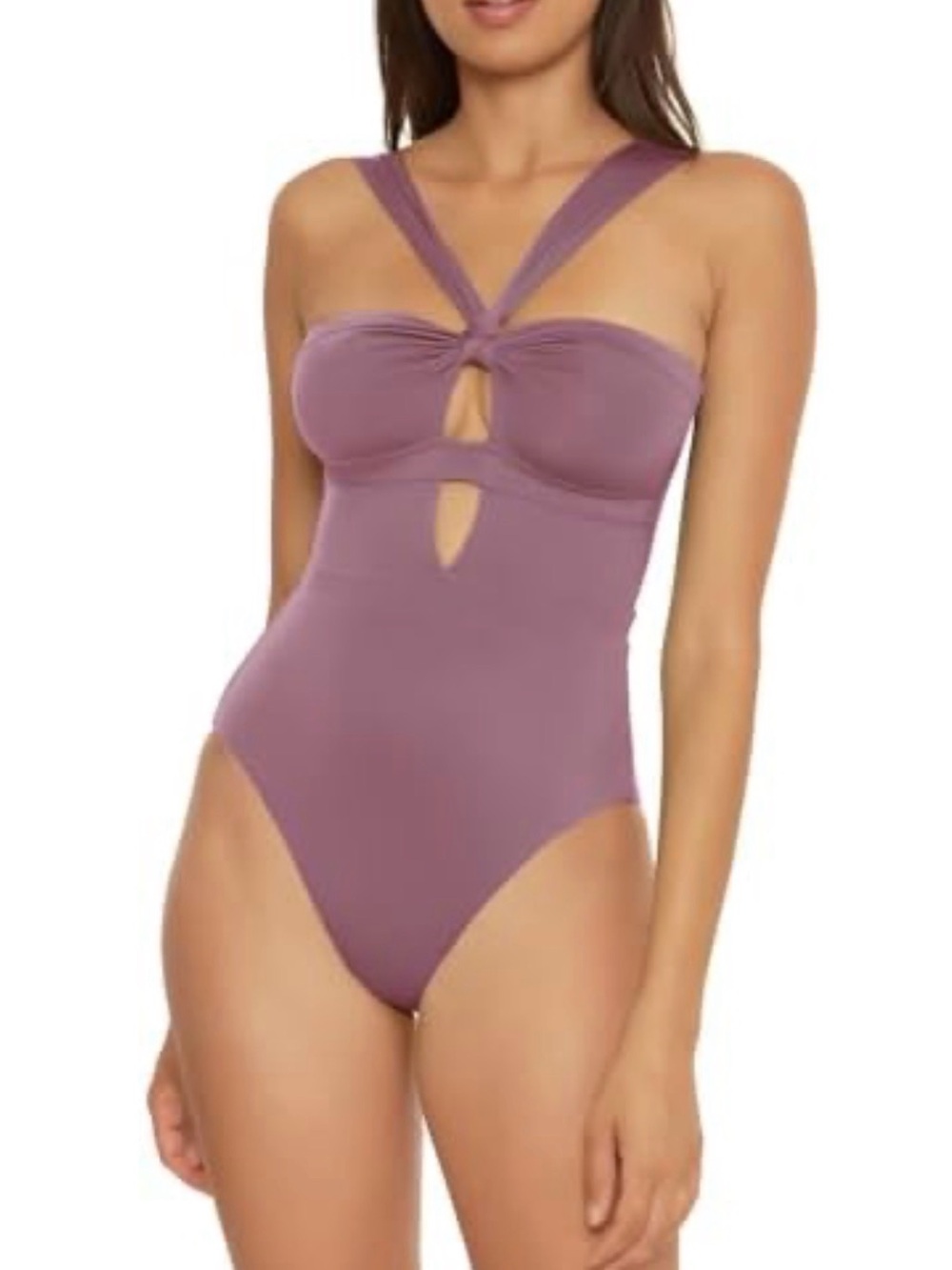 NWT BECCA Color Code Convertible Bandeau One Piece Swimsuit Fig Sz S